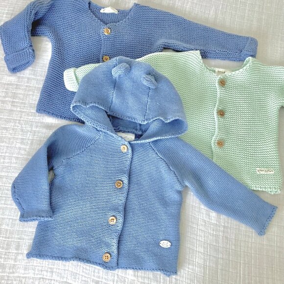 Baby Sweater Bundle 0-3M - Blue & Green - Picture 1 of 11